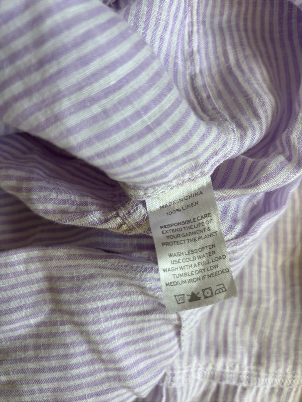 Hill House Home The Goldie Nap Dress Purple Gingham 100% Linen Midi Size M - Picture 7 of 9